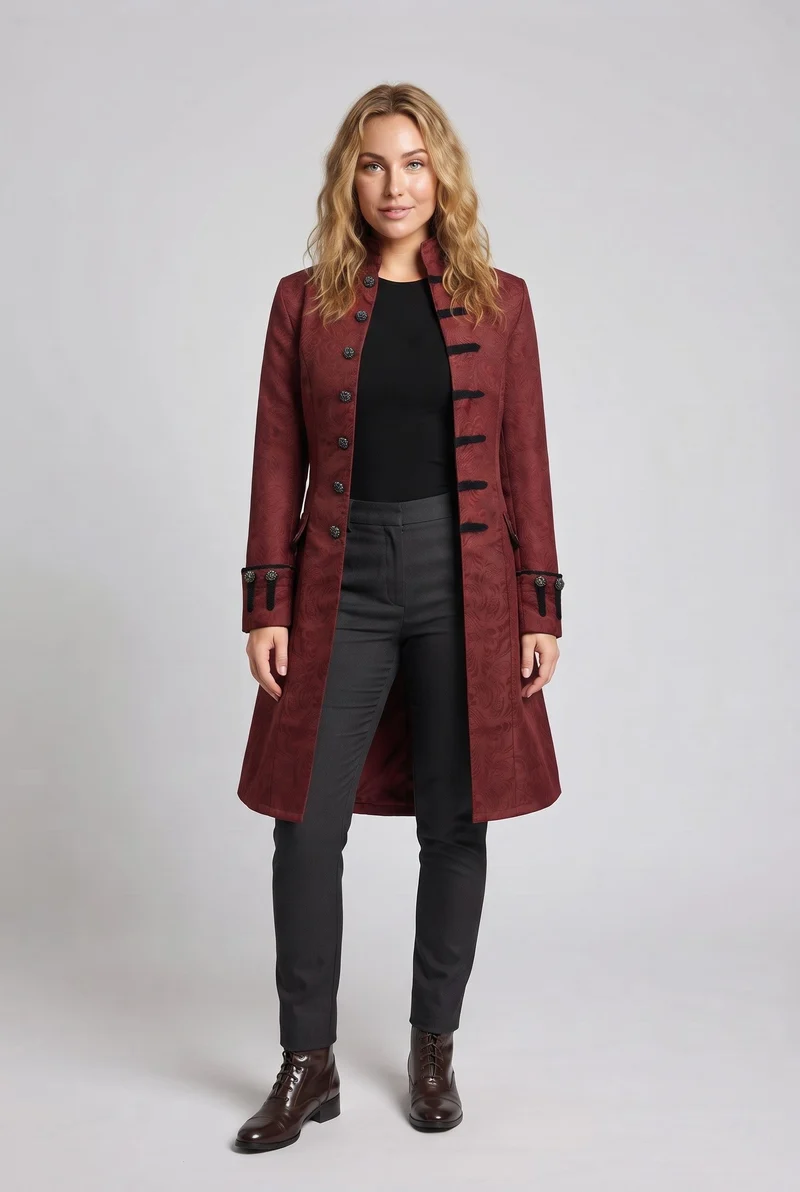 Damen eleganter Frack mit aufwändigem Jacquardmuster Drune