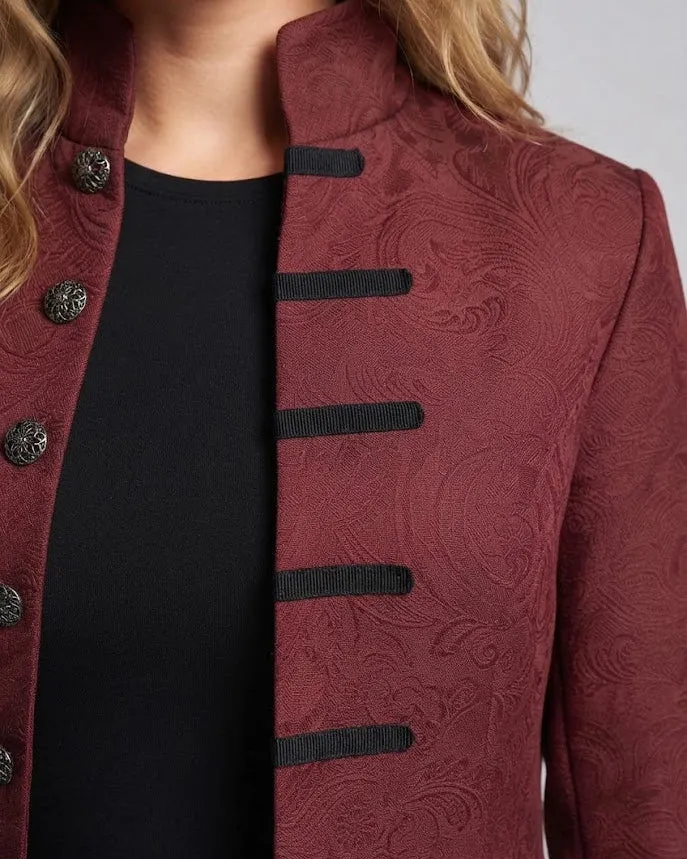Damen eleganter Frack mit aufwändigem Jacquardmuster Drune