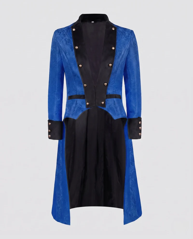 Damen elegante Frack mit aufwendigem Muster und hochwertigen Knopfdetails Drune