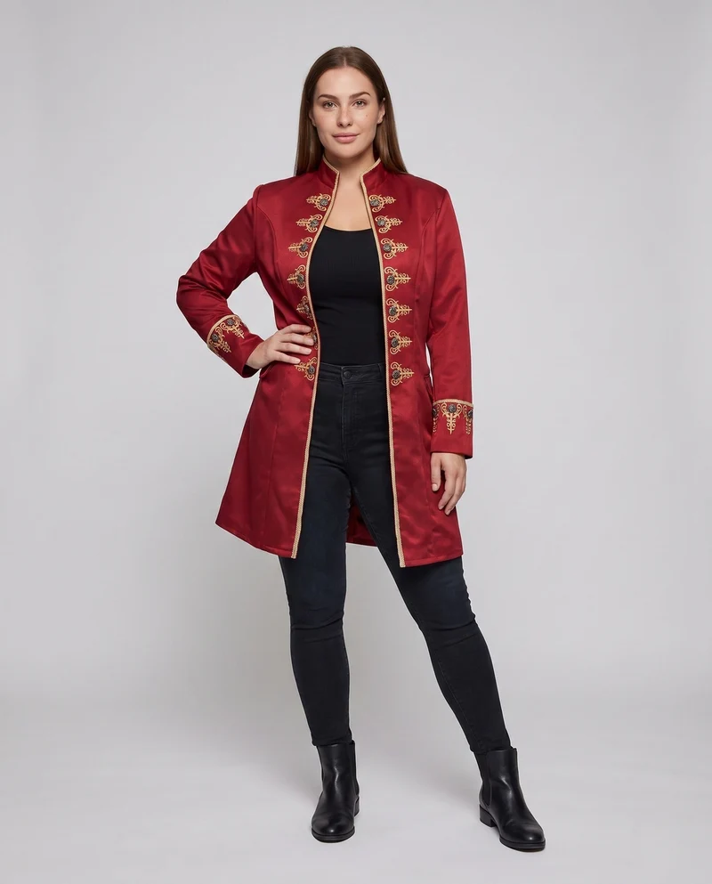 Damen elegante Frack mit aufwendigen Verzierungen Drune 1786463328