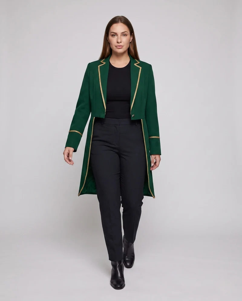 Damen elegante Frack mit kunstvollen Verzierungen Drune