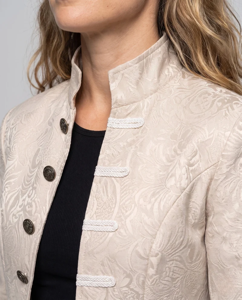 Damen elegante historische Frack mit dekorativen Knopfdetails Drune