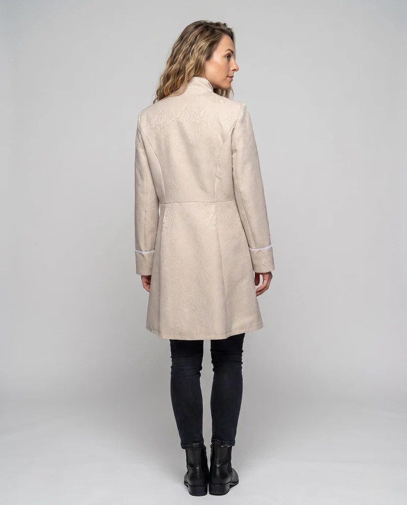 Damen elegante historische Frack mit dekorativen Knopfdetails Drune