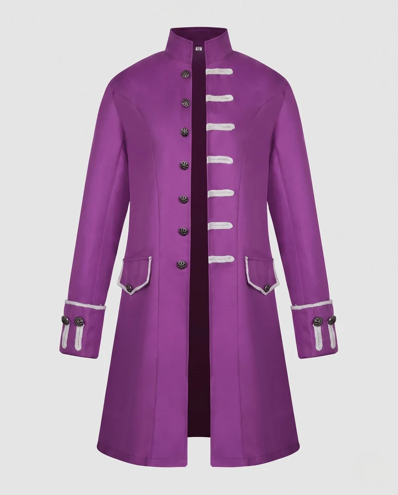Damen elegante historische Frack mit dekorativen Knopfdetails Drune