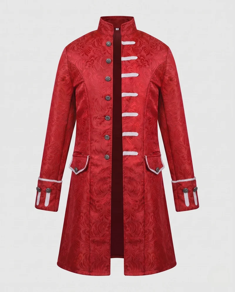 Damen elegante historische Frack mit dekorativen Knopfdetails Drune