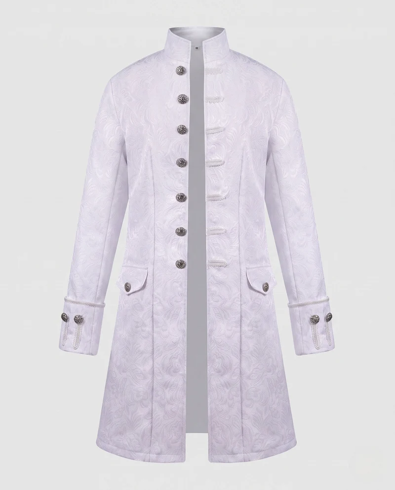 Damen elegante historische Frack mit dekorativen Knopfdetails Drune
