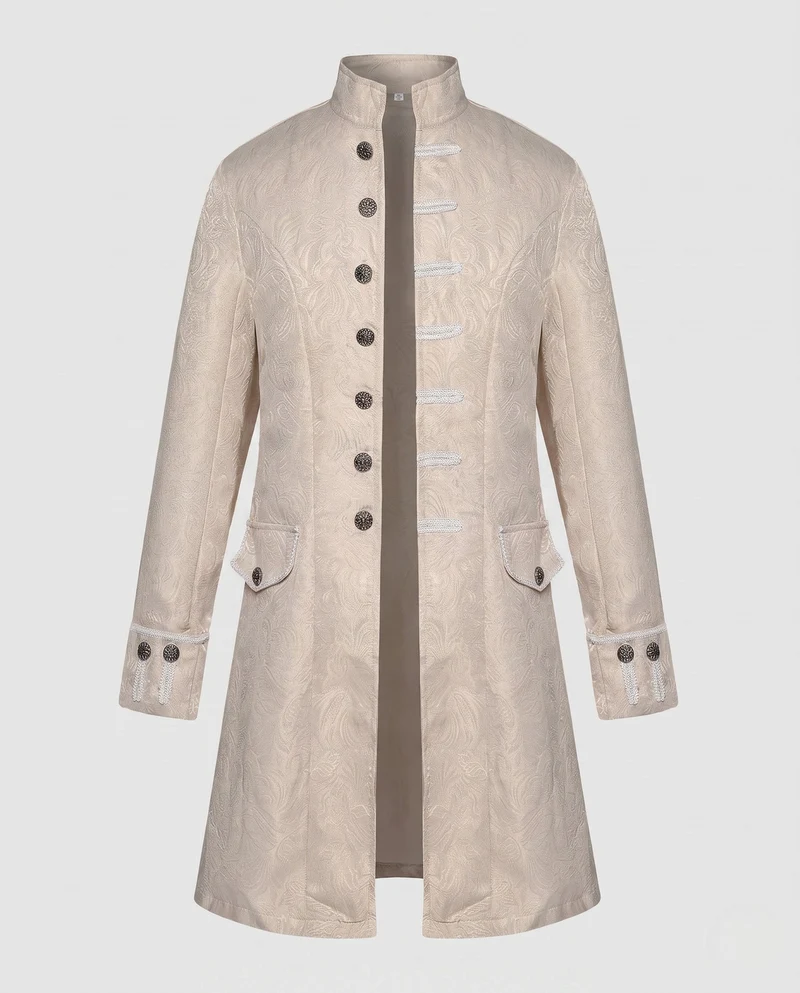 Damen elegante historische Frack mit dekorativen Knopfdetails Drune