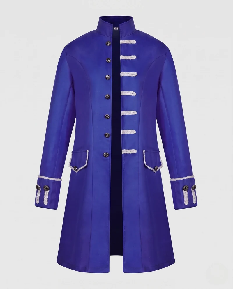 Damen elegante historische Frack mit dekorativen Knopfdetails Drune