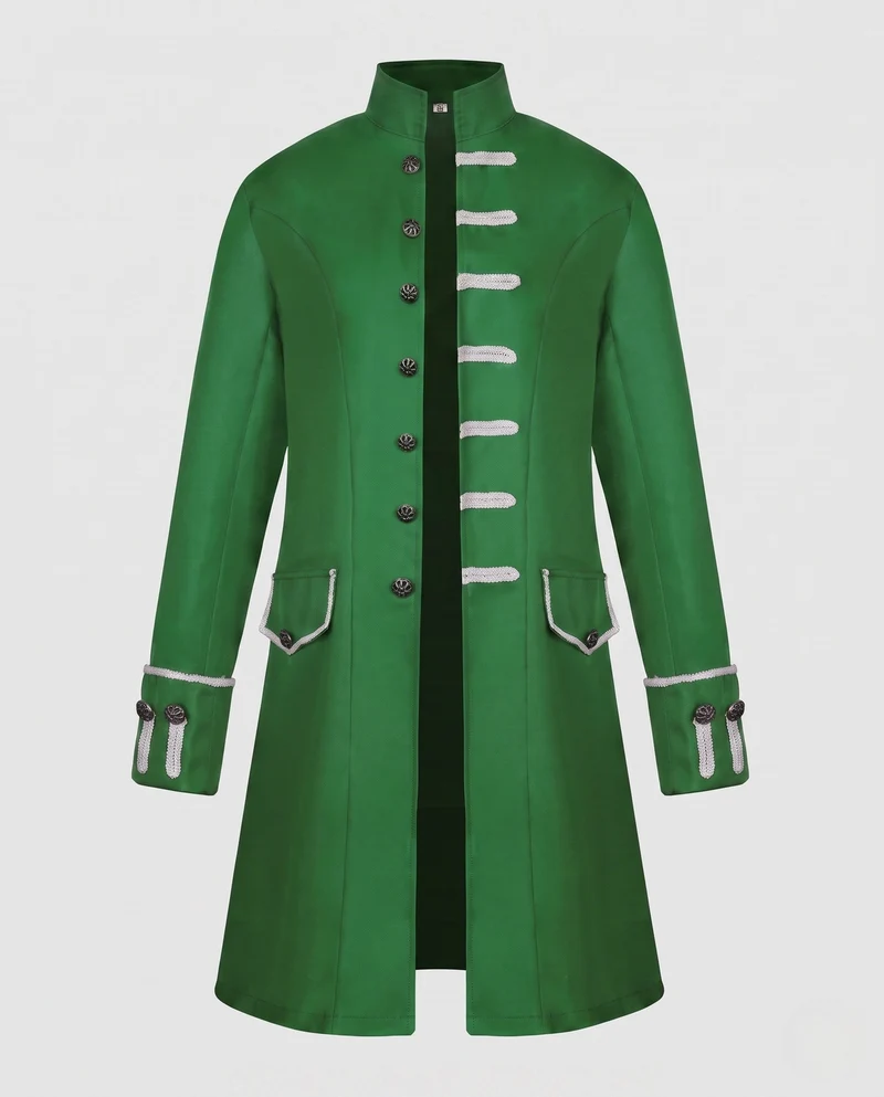 Damen elegante historische Frack mit dekorativen Knopfdetails Drune