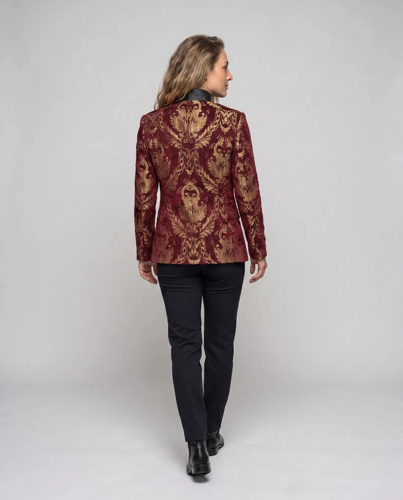 Damen eleganter Jacquard-Frack mit aufwendigen Verzierungen Drune