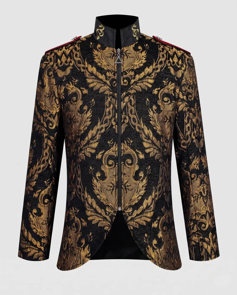 Damen eleganter Jacquard-Frack mit aufwendigen Verzierungen Drune