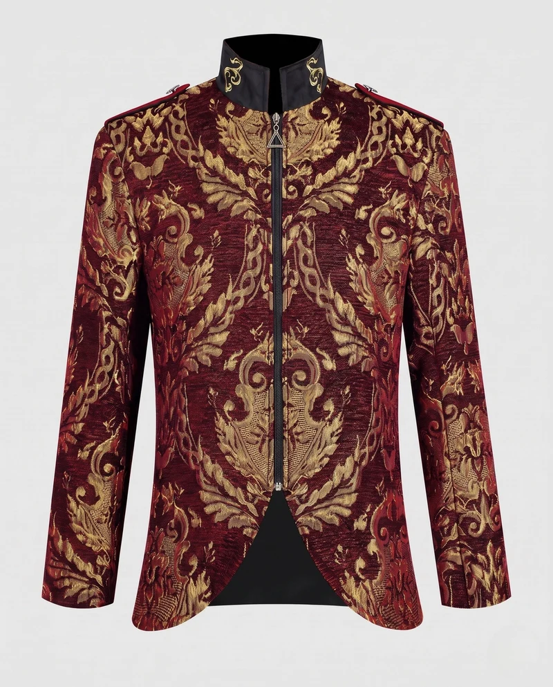 Damen eleganter Jacquard-Frack mit aufwendigen Verzierungen Drune