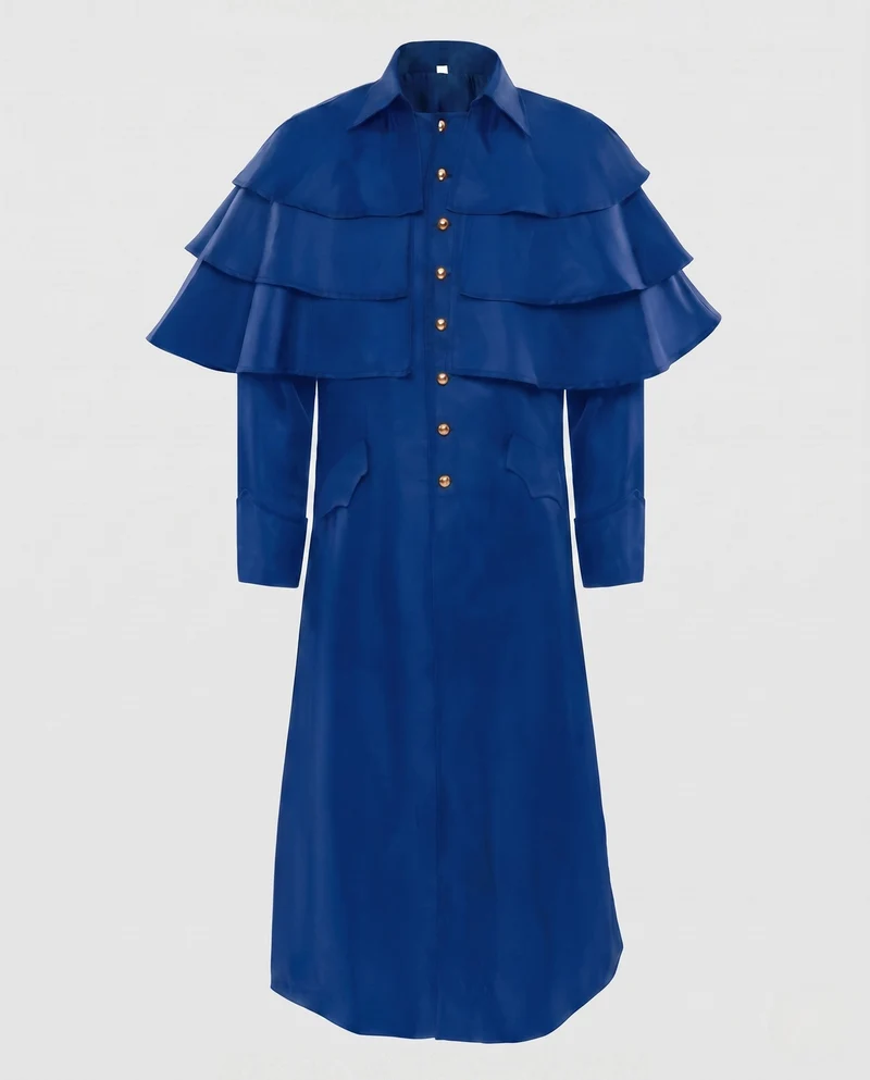 Damen eleganter Kapuzenmantel mit Rüschenelementen Drune