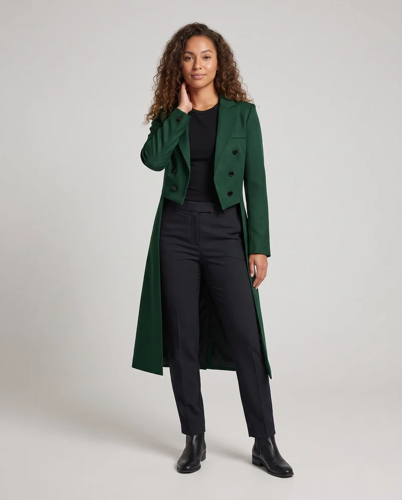 Elegante Damen Steppjacke mit asymmetrischem Saum und dekorativen Knöpfen Drune