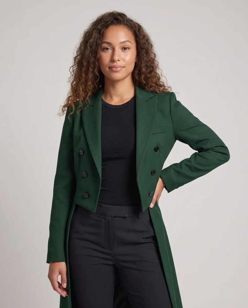 Elegante Damen Steppjacke mit asymmetrischem Saum und dekorativen Knöpfen Drune