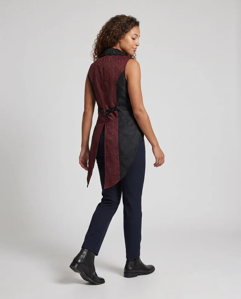 Damen elegante, taillierte Frack mit Floral Muster und asymmetrischem Saum Drune