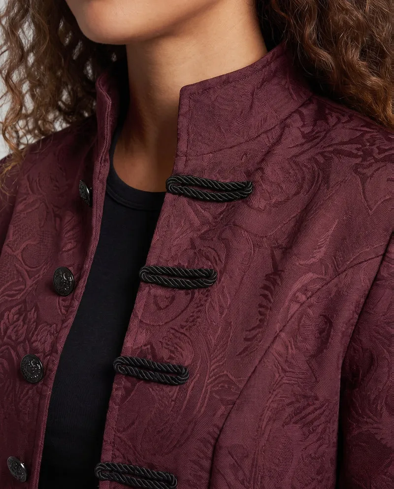 Damen eleganter maßgeschneiderter gesteppter Mantel mit komplexem Muster Drune