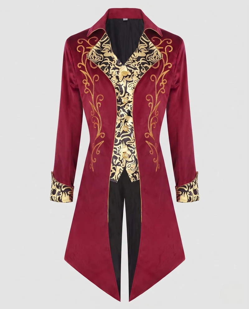 Damen eleganter traditioneller Mantel mit aufwendigen Verzierungen Drune
