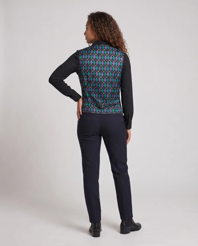 Damen festliches Weste mit elegantem Muster und passenden Accessoires Drune