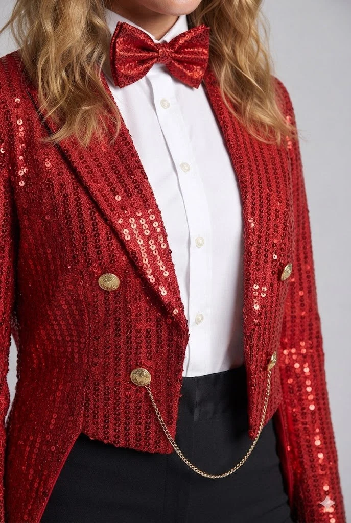 Frauen festlichen Glitzer Blazer Drune