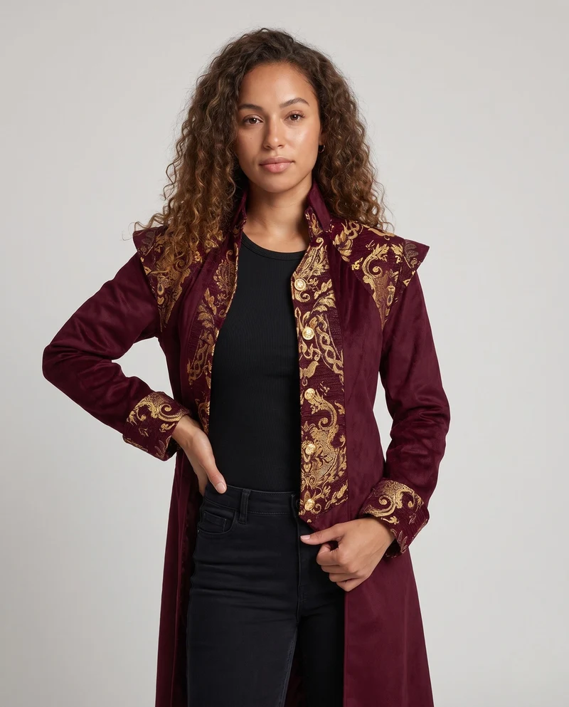 Damen Festkleid mit exquisiten Verzierungen und eleganten Hosen Drune