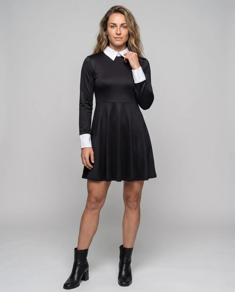 Damen-Anzugset mit Streifenmuster und elegantem Rockabschnitt Drune