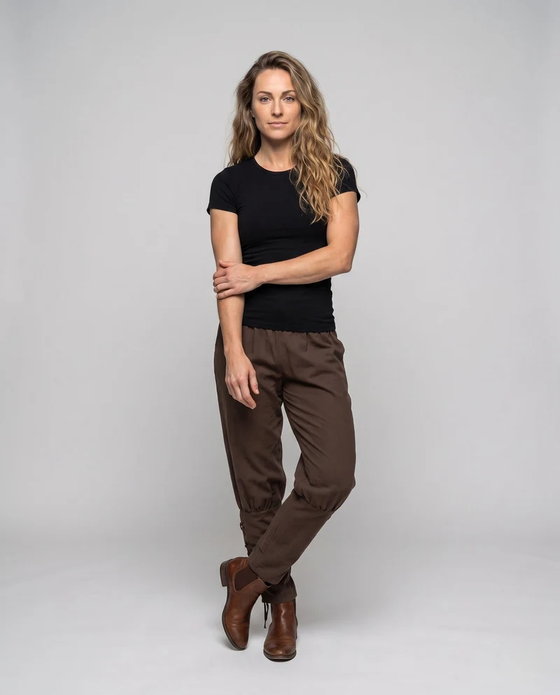 Damen Freizeit-Hose mit verstellbaren Seitenschnüren Drune