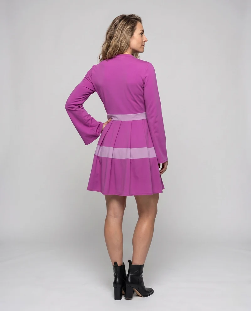 Damen Freizeitkleid mit lockerer Passform und strukturiertem Rock Drune