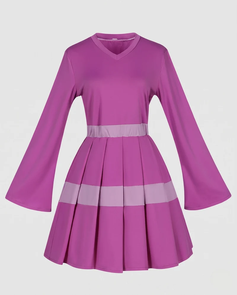 Damen Freizeitkleid mit lockerer Passform und strukturiertem Rock Drune
