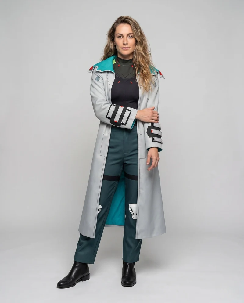 Frauen futuristisches Cosplay-Set mit robuster Jacke und passender Hose Drune