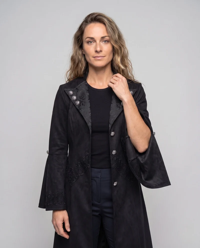 Frauen Gothic Lange Jacke Drune