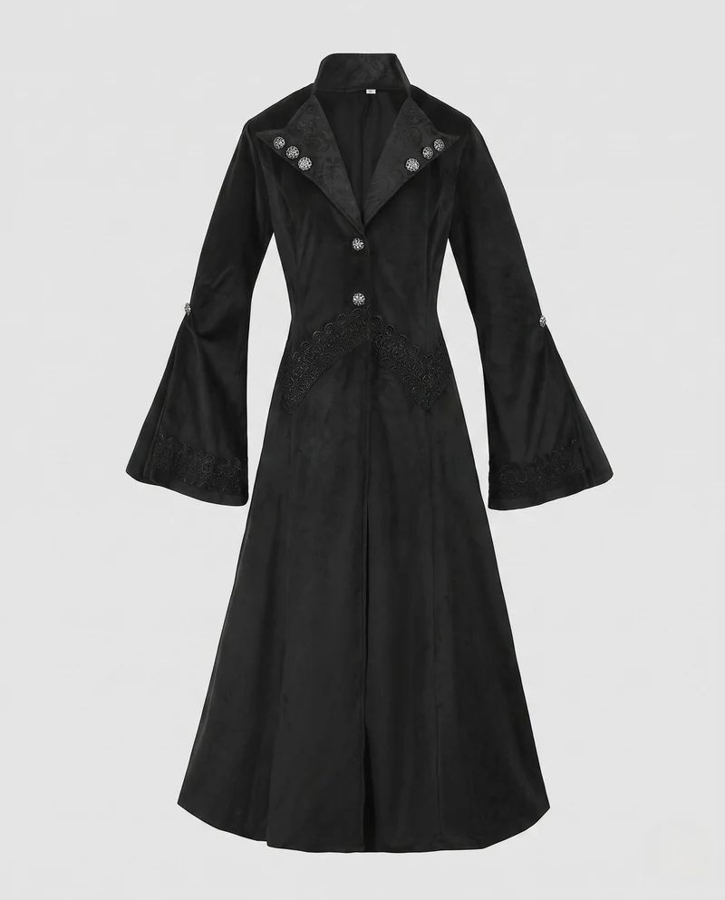 Frauen Gothic Lange Jacke Drune