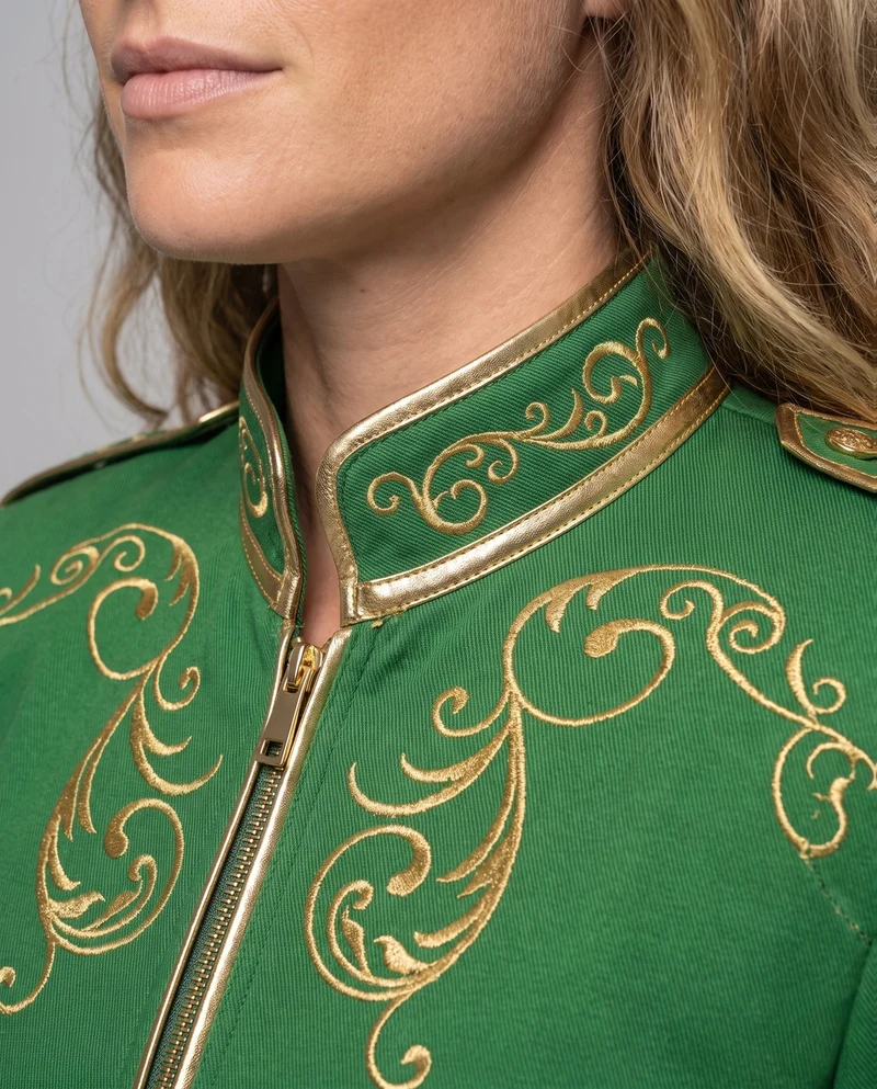 Damen historisches Kostümjacke mit aufwendigen Verzierungen Drune
