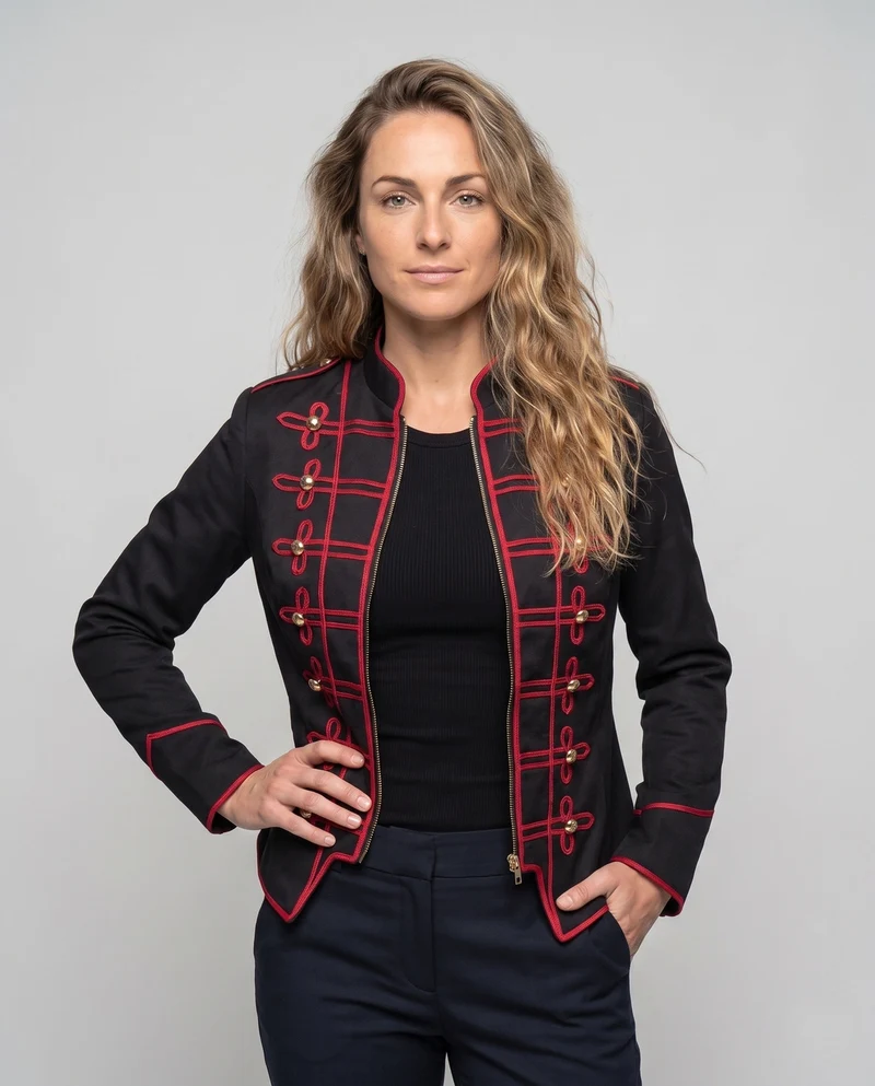 Frauen historische Militärjacke mit goldenen Verzierungen Drune