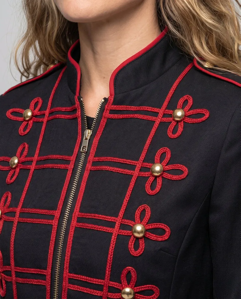 Frauen historische Militärjacke mit goldenen Verzierungen Drune