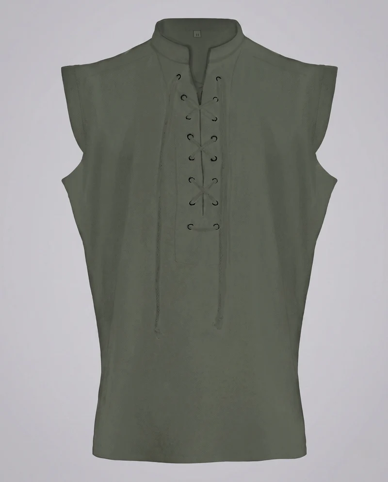 Damen historische mittelalterliche Bluse mit Schnürung Drune