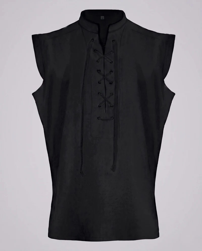 Damen historische mittelalterliche Bluse mit Schnürung Drune