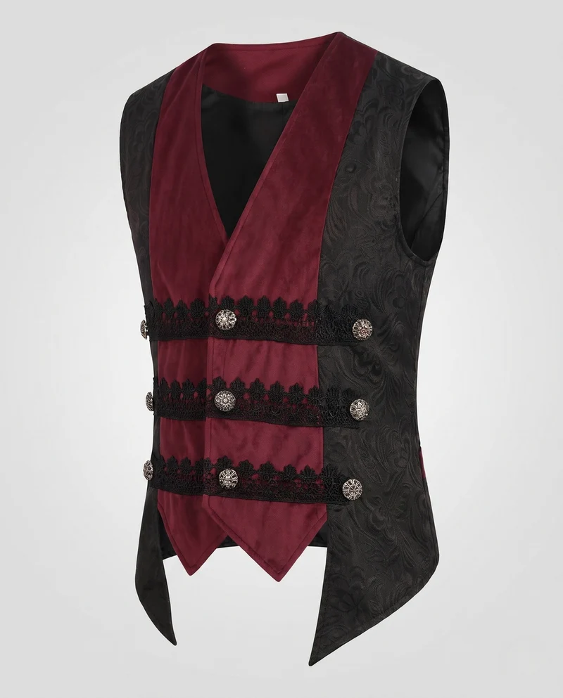 Damen historische gesteppte Jacke mit kunstvollen Knöpfen und elegantem Umhang Drune