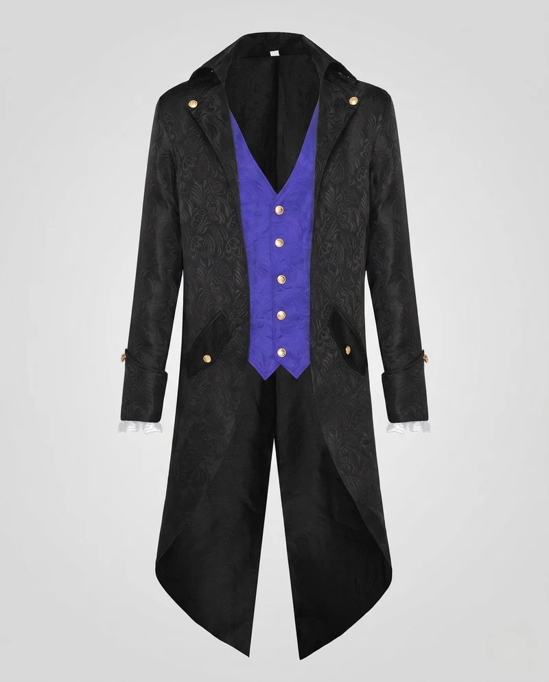 Damen historische Frockcoat mit detaillierten goldenen Verzierungen Drune