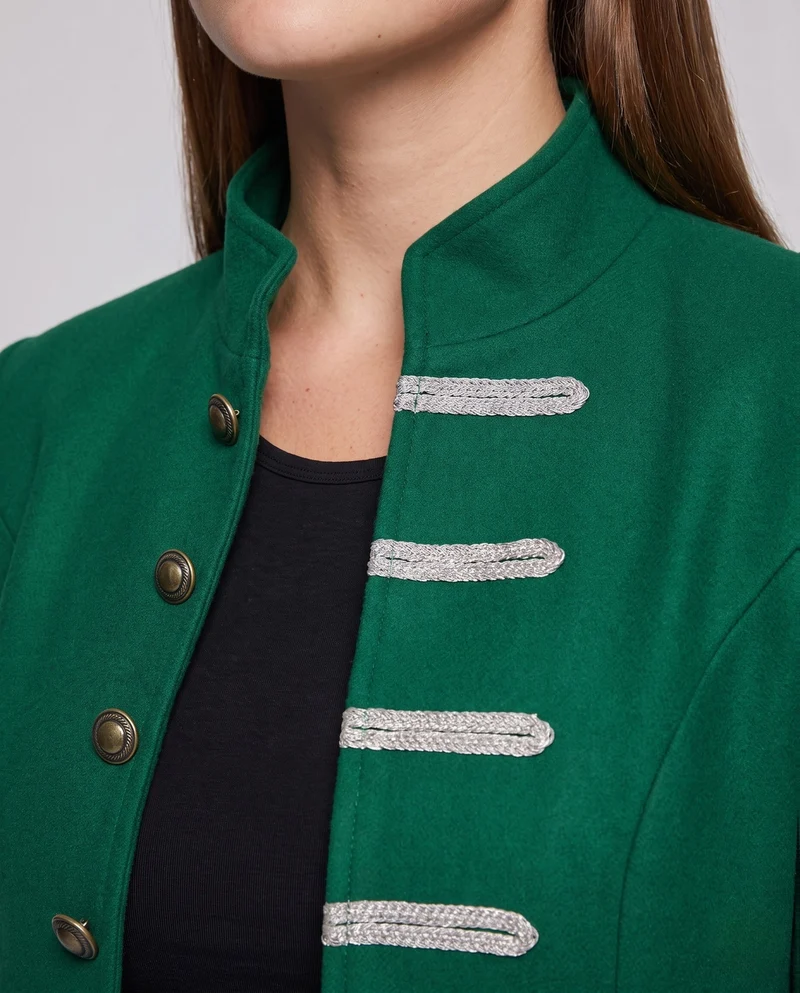 Frauen historische Gehrock mit aufwendigen Knopfdetails und eleganten Akzenten Drune