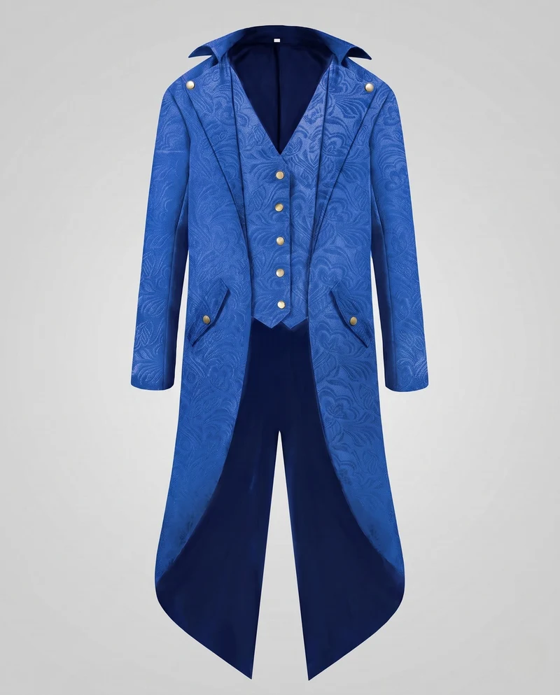 Damen historische Frack mit zartem floralen Muster und eleganten Knöpfen Drune