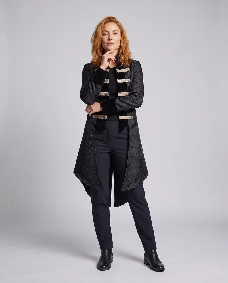 Damen historische Militärjacke mit aufwendigen Verzierungen Drune