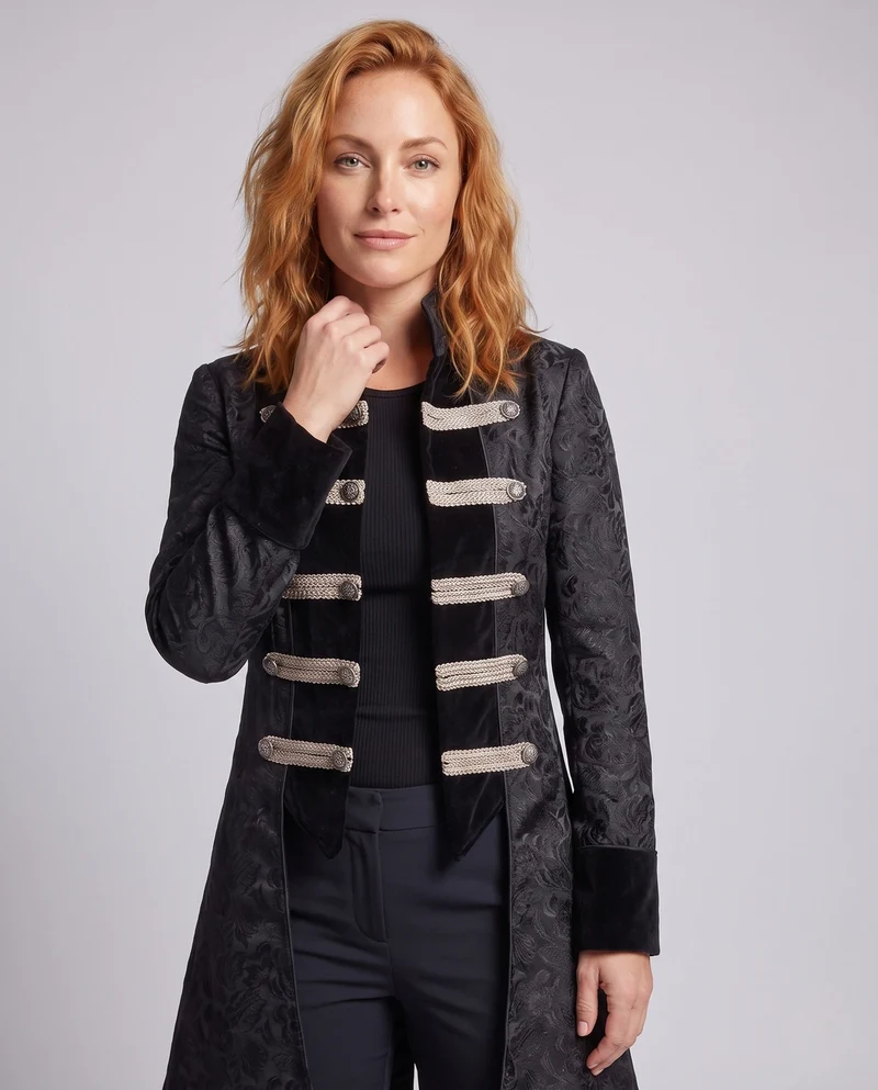 Damen historische Militärjacke mit aufwendigen Verzierungen Drune