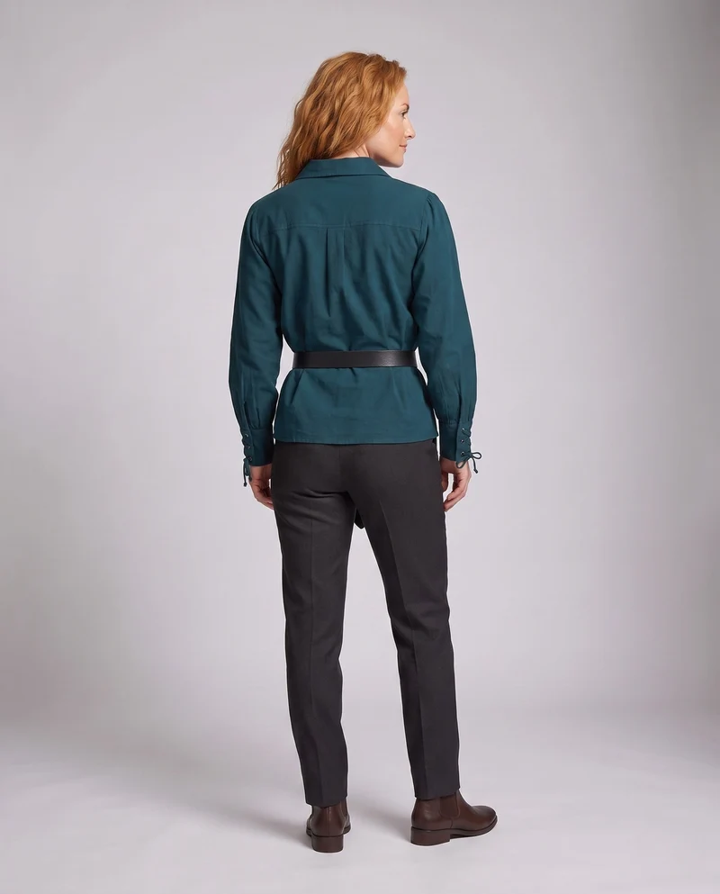 Damen historische Bluse mit elegantem Schnürdesign Drune