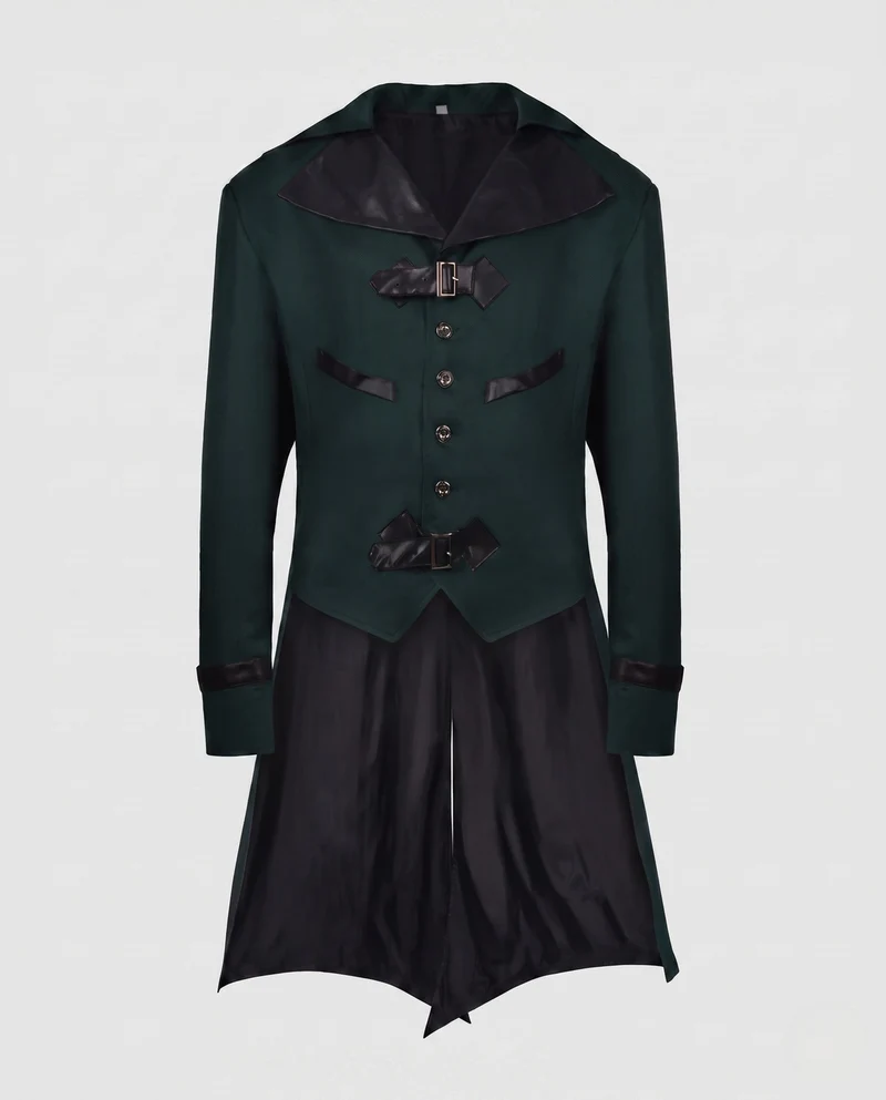 Damen historische Kostüm mit elegantem Frack und luxuriösen Accessoires Drune