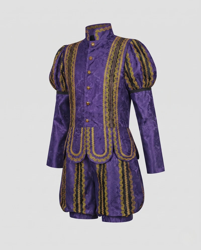Damen historische Kostümset mit künstlerischer Jacke und Shorts Drune