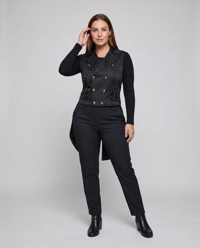 Frauen Hochwertiger Frack mit Blumenmustern und eleganten Details Drune
