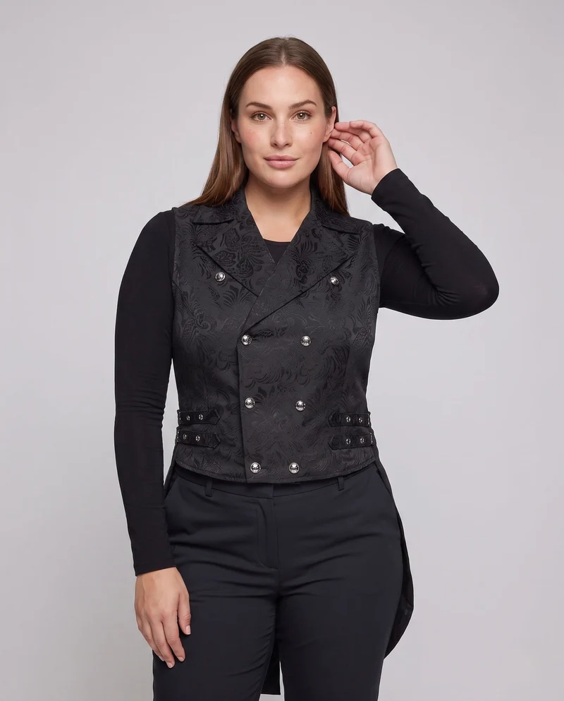 Frauen Hochwertiger Frack mit Blumenmustern und eleganten Details Drune
