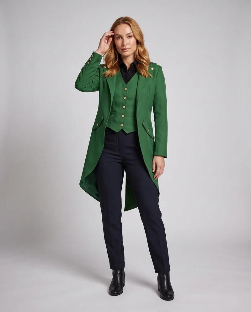 Damen Kostümjacke im Vintage-Stil mit asymmetrischem Saum Drune