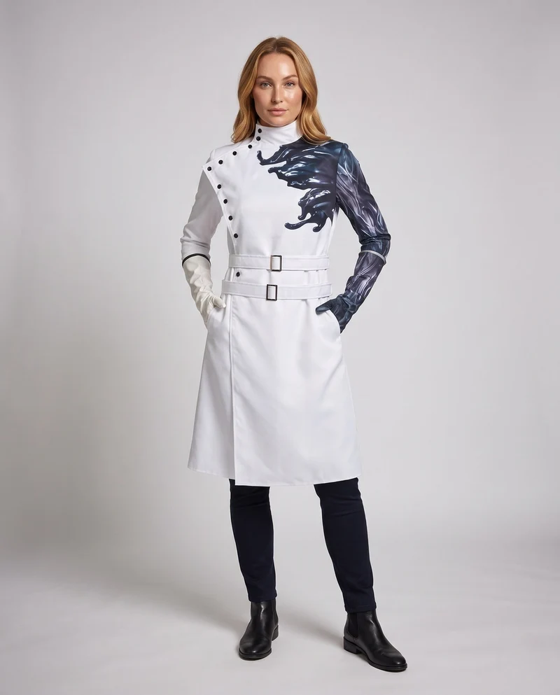 Damen Kostümjacke mit einzigartigem Design und passenden Accessoires Drune